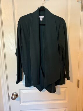 Athleta Olive Green Ribbed Open-Front Cardigan - Pranayama Restore Rib Wrap